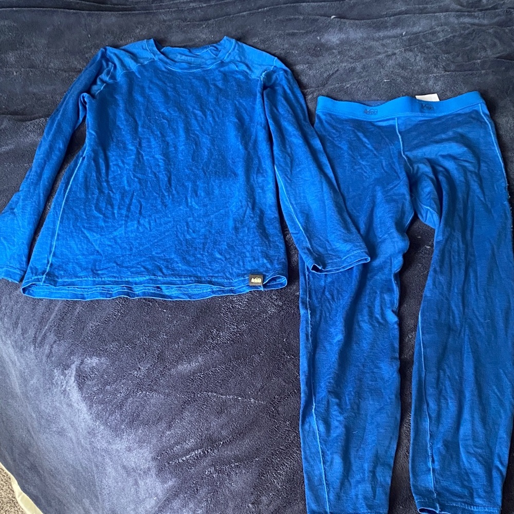 REI Kids Blue Marina WoolThermal Set
